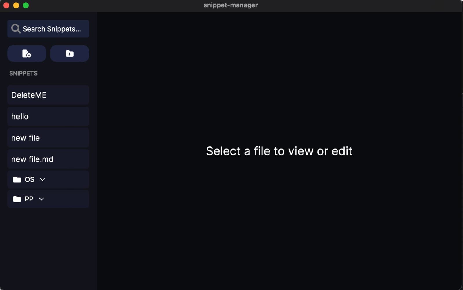 Snippet Manager — Made using Rust and TauriJS